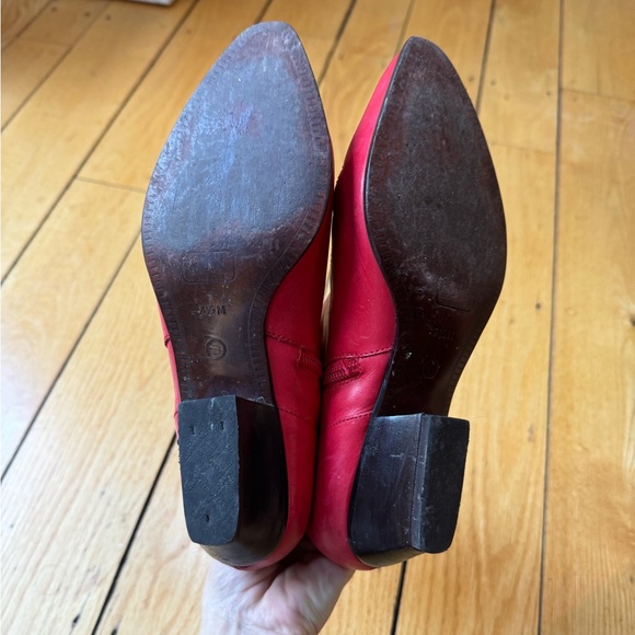 Women’s Red cowboy bootie Leather 7-7.5 - Picture 5 of 6